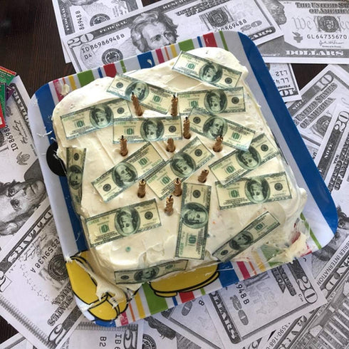 Edible 100 Dollar Bills Wafer Paper Cake Decorating Hundred Bill Edible Money Cake Topper (20 Green)...