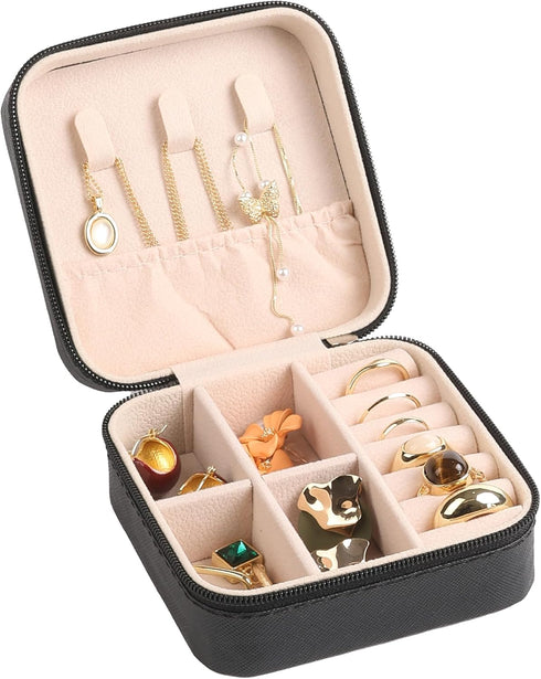 Jewelry Organizer Box Pink Travel Jewelry Case for Women Teen Girl Gifts Travel Jewelry Organizer Small Women Jewelry Holder for Ring Necklaces Br...