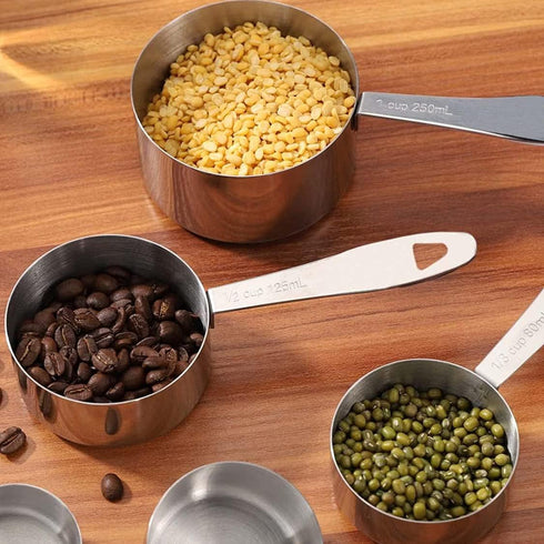 Joyhill Measuring Cups and Spoons Set of 10 Piece, Stainless Steel Measuring Cups Stackable, Nesting Metal Measuring Cups for Dry & Liquid Ingredi...