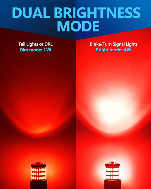 Yorkim 7440 LED Bulb Red 7443 led brake lights bulb with Projector 7441 7444 W21W T20 led bulb Replacement Lamp for brake lights tail lights turn ...