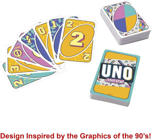 Mattel Games UNO Iconic Series 1990s Matching Card Game Featuring Decade-Themed Design, 112 Cards for Collectors, Teen & Adult Game Night, Ages 7 ...