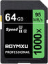 64GB Memory Card, BOYMXU Professional 1000 x Class 10 UHS-I U3 Memory Card Compatible Computer Cameras and Camcorders, Memory Card Up to 95MB/s, G...