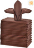 Chocolate Cloth Napkins 1-Dozen, Solid Washable Fabric Napkins Set of 12, Perfect for Weddings, Parties, Holiday Dinner (17 x 17-Inch, Chocolate)...
