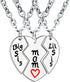 3PCs Mom Lil Sis Big Sis Necklace Mom Gifts Mommy MaMa Necklace Mother Necklace Mothers Day Christmas Birthday Gifts from Daughter Necklace Set Bi...