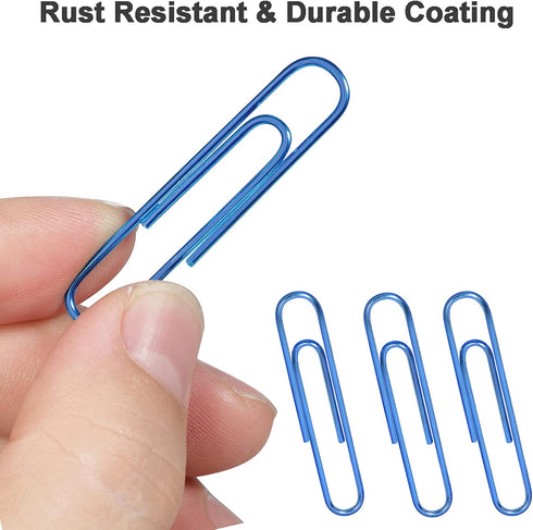 Paper Clips, 2 Inch Large Paper Clips(50mm), Corrosion-resistant Vinyl Coated Paper Clips, Durable and Save-money, Holds up to 30 Sheets Jumbo Pap...