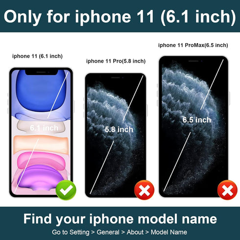 Folosu Compatible with iPhone 11 Case Wallet with Card Holder, 360°Rotation Finger Ring Holder Kickstand Protective RFID Blocking PU Leather Doubl...