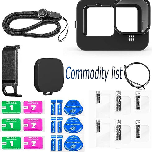 PCTC Hero 12 Silicone Sleeve Protective Case + 6 Pack Tempered Glass Screen Protector for Hero 12/11/10/9, Accessories Kit for GoPro Hero 12/11/10...