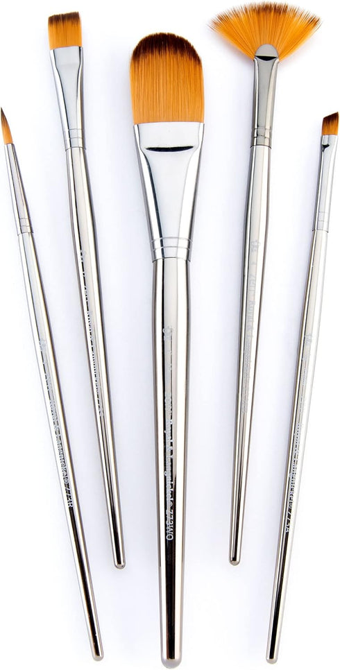 Royal & Langnickel Zen 5pc Standard Handle Brush Set, Includes - Oval Wash, Angular, Shader, Fan & Round Brushes...