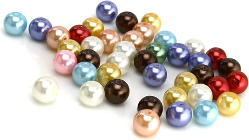 RUBYCA 200Pcs Mix Czech Tiny Satin Luster Glass Pearl Round Bead 4mm Assortment Beading DIY Jewelry...