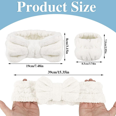 BESARME 3 Pieces Face Wash Headband and Wristband Set Spa Headband for Women Girls Makeup Skincare Headbands Wrist Towels Wrist Bands for Washing ...