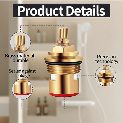 147210 Shower Cartridge Replacement Volume-Control Cartridge For Bathroom Faucets,Compatible With 3/4" Exact Temp Valve System.Brass Construction...