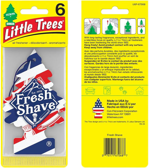 LITTLE TREES Air Fresheners Car Air Freshener. Hanging Tree Provides Long Lasting Scent for Auto or Home. Fresh Shave, 24 Air Fresheners...