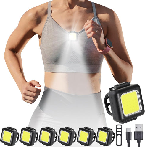 6 Pcs Outdoor Night Running Lights for Runners High Visibility Rechargeable Clip on Flashlight Dog Lights for Night Walking Lightweight USB Reflec...