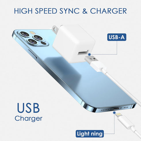 i Phone Charger,2Pack 6FT 5W USB to Lightning Cable Quick Fast Charging Cord USB Wall Chargers Power Adapter for i Phone 13/12/11/X/8 Plus/XR/XS M...