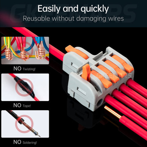 GKEEMARS 10Pcs Mini Electrical Wire Connectors, DIY Splicing into 4/6/8/9/10 Way Butt Terminal Block Connectors (1 in 5 Out, Nylon)...