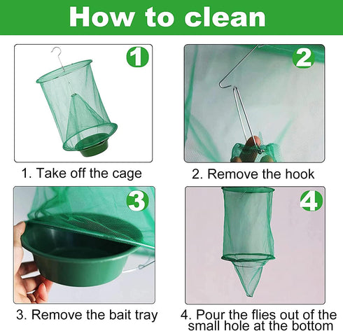 6 Pack Ranch Fly Trap, 2024 New Hanging Fly Catcher, The Most Effective Trap Ever Made with Pots, Cage Catcher for Indoor and Outdoor, Family Farm...
