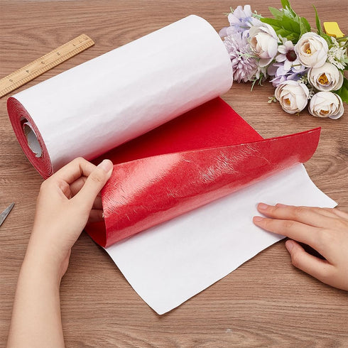 BENECREAT 13 Feet Red Self Adhesive Felt Fabric 10 x 157 Inch Large Felt Fabric Roll Shelf Liner for DIY Costume Making Jewelry Box Drawer Liner V...