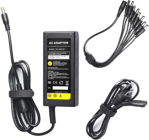 DC 12V 5A Power Supply Adapter with 8 Splitter Power Cable for Security Camera CCTV DVR Surveillance System...