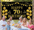 Trgowaul 70th Birthday Backdrop Gold and Black 5.9 X 3.6 Fts Happy Birthday Party Decorations Banner for Women Men Photography Supplies Background...