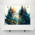Watercolor Forest Poster,Green Trees Wall Art,Nature Serenity Watercolor Landscape Mountain Canvas wall art,Modern Botanical wall art.16x24 inch U...