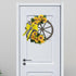 Sunflower Wagon Wheel Wreath for Front Door, Wooden Wheel Wreath with Sunflower and Bow, Spring Wheel Wreath, Wall Home Porch Farmhouse Decor Outd...