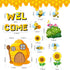 Adduster Bee Bulletin Board - Spring Bulletin Board Decor Sunflower Cutout Set Bee Hive Cutout Bulletin Board for Classroom Walls Bulletin Board K...