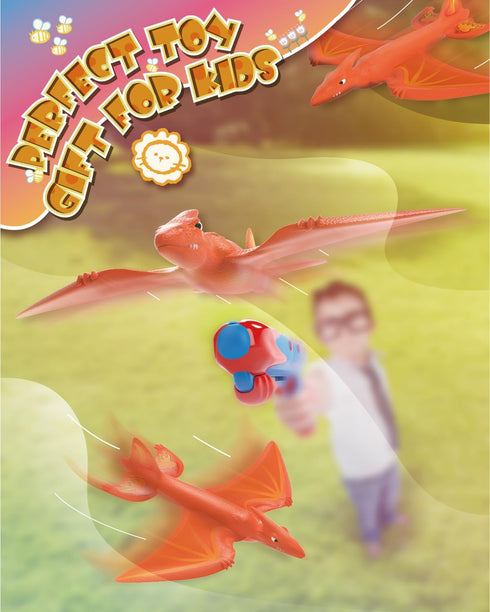 3Pack Dinosaur Airplane Launcher Toys: Kids Foam Dragon Glider Outdoor Flying Toy Plane Birthday Gift for Boys and Girls Aged 4 5 6 7 8 9 10 11 12...