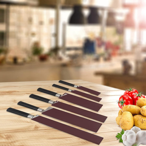 Brown Knife Guard & Sleeve Set - Waterproof Universal Blade Covers (6 Pack)...