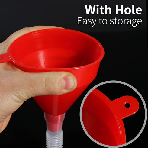 Flexible Fuel Funnel with Long Hose Plastic Small Wide Mouth Filling Funnel Car Funnel for Engine Oil Gas Fuel Gasoline Diesel Water Fluid Liquid ...