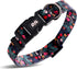 Dog Collar Cute Flower, Reflective Adjustable Basic Collars for Girl Female Small Medium Large Dogs Walking Running(Large,Black)...