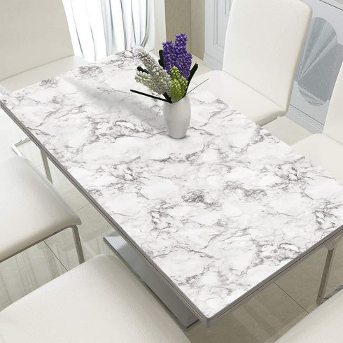 Mecpar Marble Wallpaper 17.7" x 118" Marble Contact Paper Peel and Stick Wallpaper Grey White Marble Wallpaper Self Adhesive Waterproof Wallpaper ...