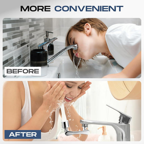 2 Pack 1440° Swivel Faucet Extender Sink Aerator 2 Mode Splash Water Filter Extension Kitchen Bathroom 360° Rotatable Spray Attachment Multifuncti...