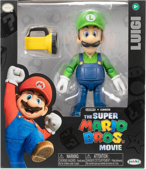 THE SUPER MARIO BROS. MOVIE - 5 Inch Action Figures Series 1 – Luigi Figure with Flashlight Accessory...