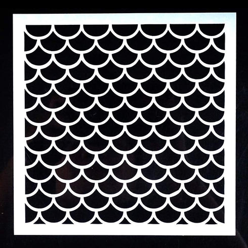 DIY Decorative Fish Scale Stencil Template for Painting on Walls Furniture Crafts (15 by 15 cm)...