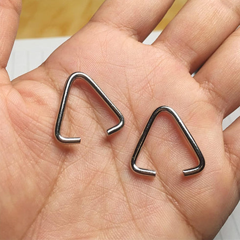 150pcs Triangle Open Jump Rings, 15mm Iron Pinch Clip Bail Hang Drops, Pinch Bails Connectors for Decoration Jewelry Findings DIY Craft Accessorie...