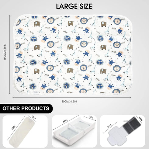 Baby Diaper Changing Pad, 21 5/8" x 31.5" Waterproof Changing Pad Liners - Reusable Soft and Absorbent Portable Changing Mat(Giraffe1PCS)...