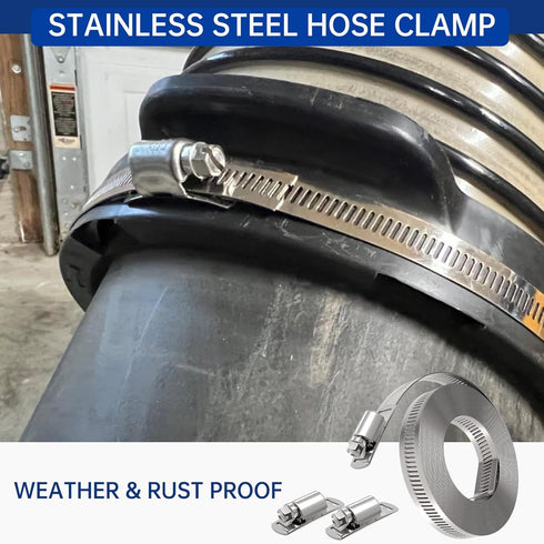 Stainless Steel Hose Clamp Assortment Kit DIY, 13FT Metal Strap + 8 Stronger Fasteners Large Adjustable Worm Gear Band Hose Clamps Screw Clamps fo...