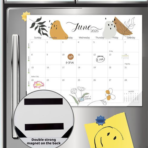 GuassLee Magnetic Calendar 2024-2025 - Magnetic Calendar for Fridge 11 x 14 Inches, Runs from Jan.2024 to Jun.2025, 18 Monthly Calendar Planner fo...