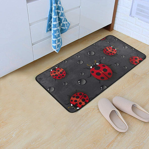 Kitchen Rugs Ladybug Rain Design Non-Slip Soft Kitchen Mats Bath Rug Runner Doormats Carpet for Home Decor, 39" X 20"...