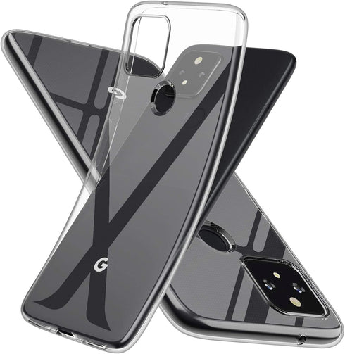 SNOSHO for Google Pixel 5 Clear Case, Slim Thin Silicone TPU Flexible Soft Gel Lightweight Anti-Scratch Shockproof Protective Case Cover for Pixel...