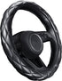 Soft Microfiber Leather Steering Wheel Cover, Universal 15 Inch for Women Girls, Fit Vehicles, Sedans, SUVs, Vans, Trucks - Black...