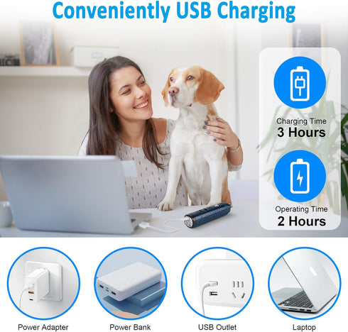 Casfuy Dog Nail Grinder with 2 LED Light - 4.8V Super Powerful 2-Speed Electric Pet Nail Trimmer for Medium Large Dogs Quiet Rechargeable Painless...