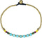 AeraVida Tribal Round Simulated Blue Turquoise Brass Beads Link Charm Anklet...