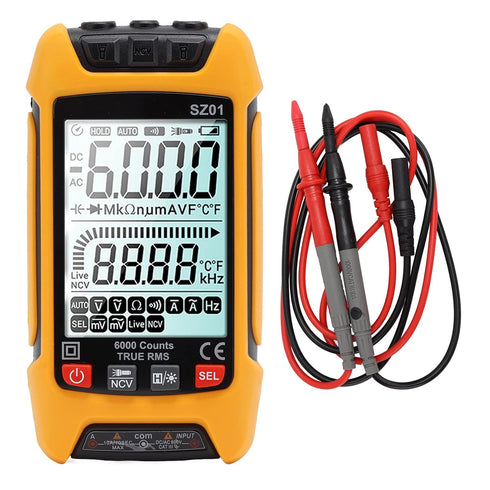 Digital Multimeter, DC AC Voltmeter, High Accuracy Automatic Fire Prevention Tester Kit with Backlight LCD Display, Receptacle Tester, Test Leads ...