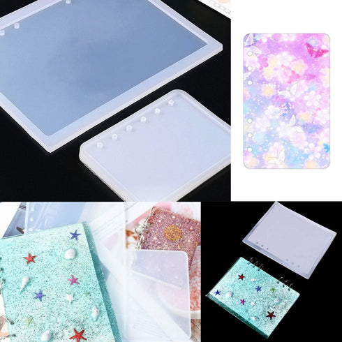 Markeny 3 Pieces Notebook Cover Resin Casting Molds for A5 A6 A7 for Notebook Epoxy Resin DIY...