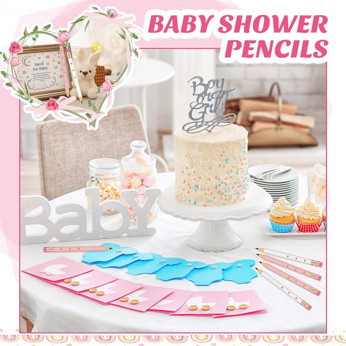 CHENGU 48 Pcs Half Pencils with Eraser Bridal Shower Pencils Mini Pencils Golf Pencils Rose Gold Heart Pencils White Pink Pre Sharpened Pencils We...