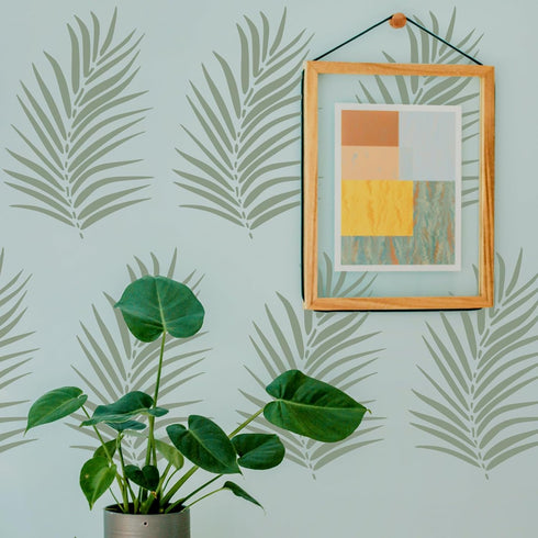 Tropical Jungle Leaf Stencils (6 Designs) | 12" x 16" Large Fern Leaf Stencils Palm Leaf Stencils for Painting Floors/Walls/Tiles/Furniture/Fabric...