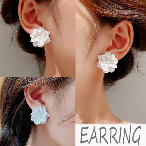 Boho Acrylic Flower Earrings White Flower Studs Earrings Vintage Flower Earrings Wedding White Flower Earrings Jewelry for Women...