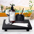 Black Bathroom Counter Tray Decor Farmhouse Wood Risers Kitchen Soap Sink Tray for Countertop Decorative Vanity Tray Soap Dispenser Holder Wooden ...