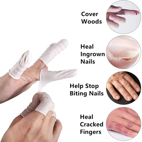 BTYMS 400 Count Latex Finger Cots Medium Fingertip Gloves Disposable Finger Rubber Tips Protector Anti-Static...